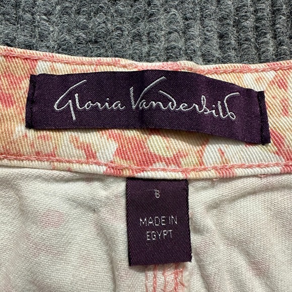 Gloria Vanderbilt Womens Capri Jeans Size 6 Pink Floral Denim Stretch Mid Rise - Picture 6 of 9